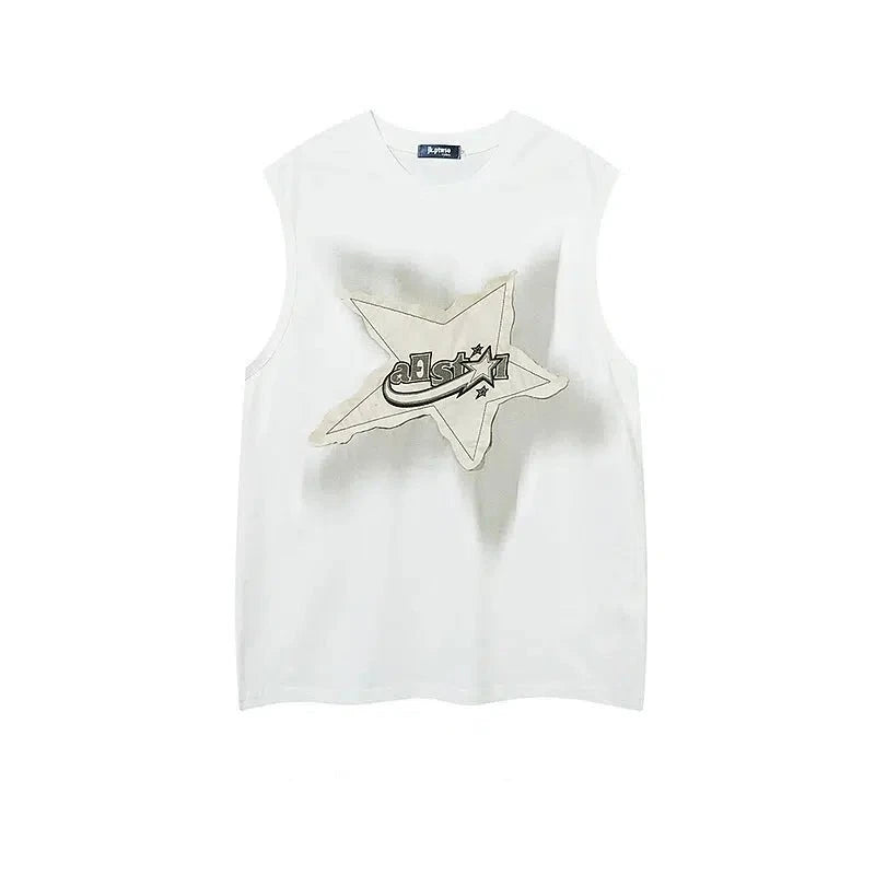 Star Patch Sleeveless T-shirt