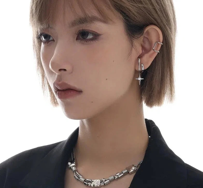 Star Pendant Ear Clips