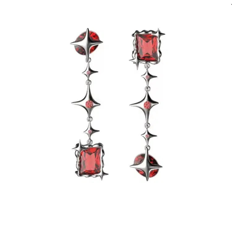 Star Pendant Zircon Earrings