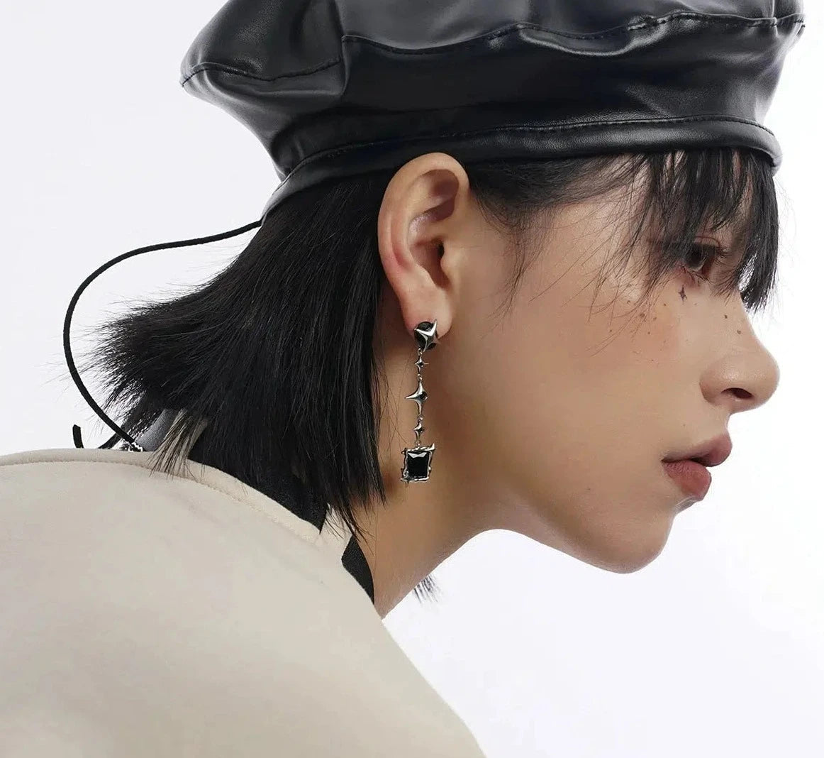 Star Pendant Zircon Earrings