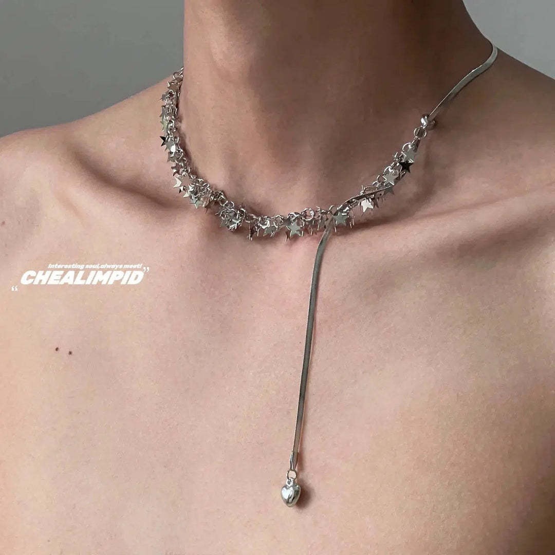Star Sequin Pull-Out Necklace
