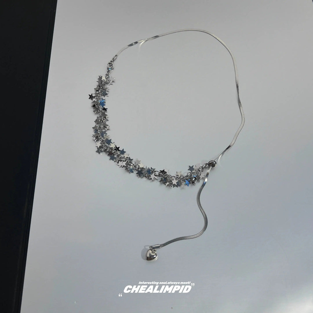 Star Sequin Pull-Out Necklace