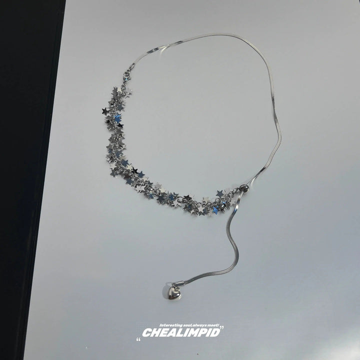 Star Sequin Pull-Out Necklace