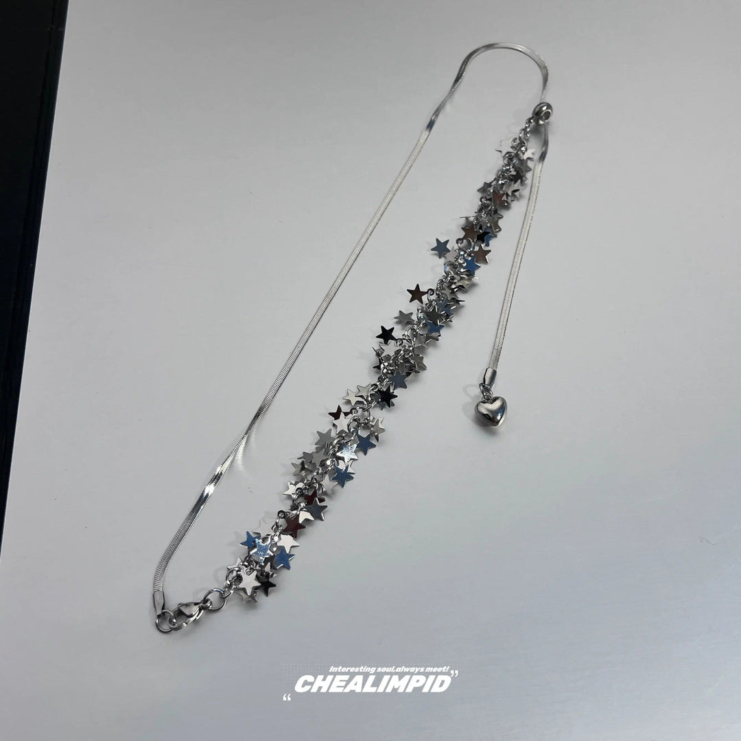 Star Sequin Pull-Out Necklace