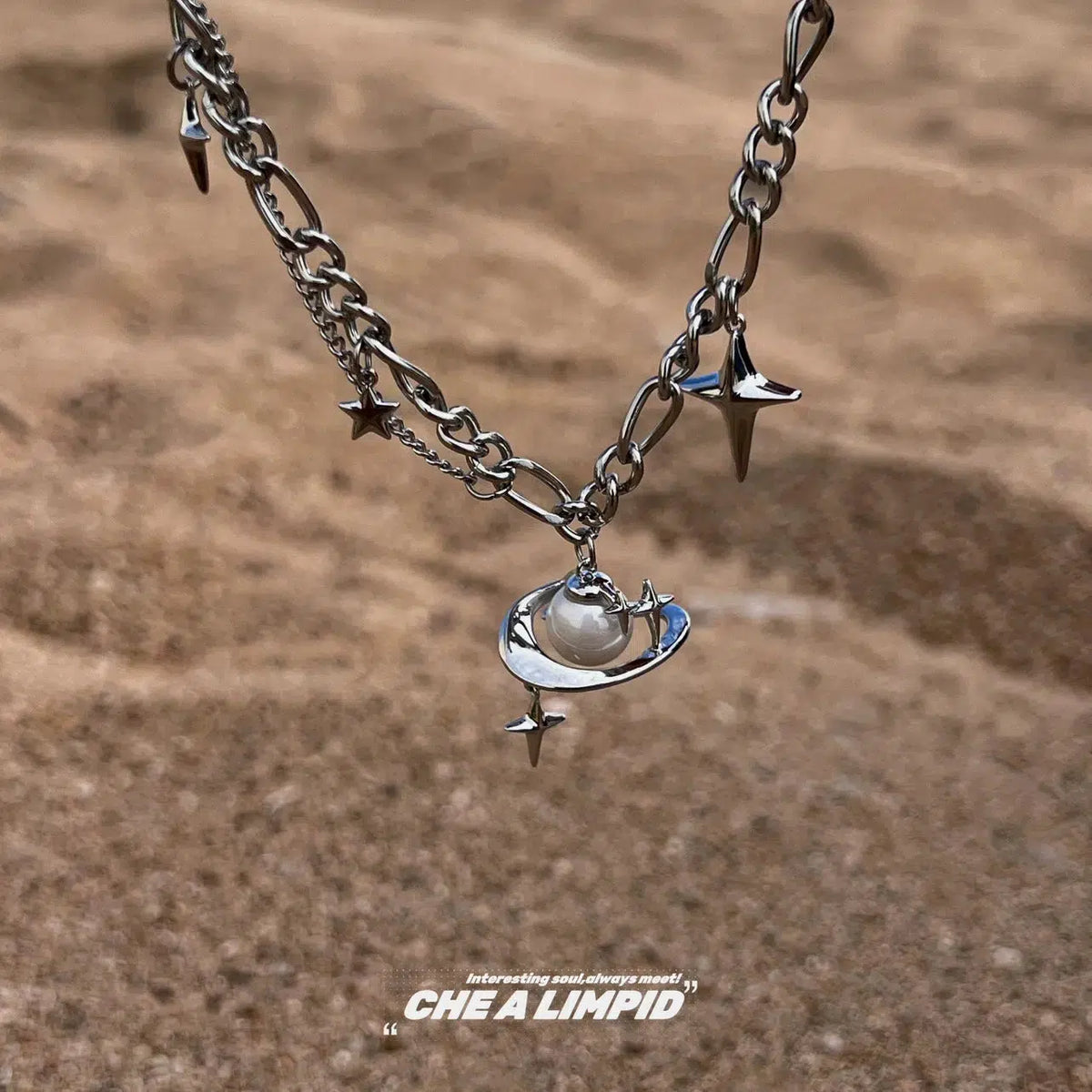 Star-shaped Geometric Pearl Necklace