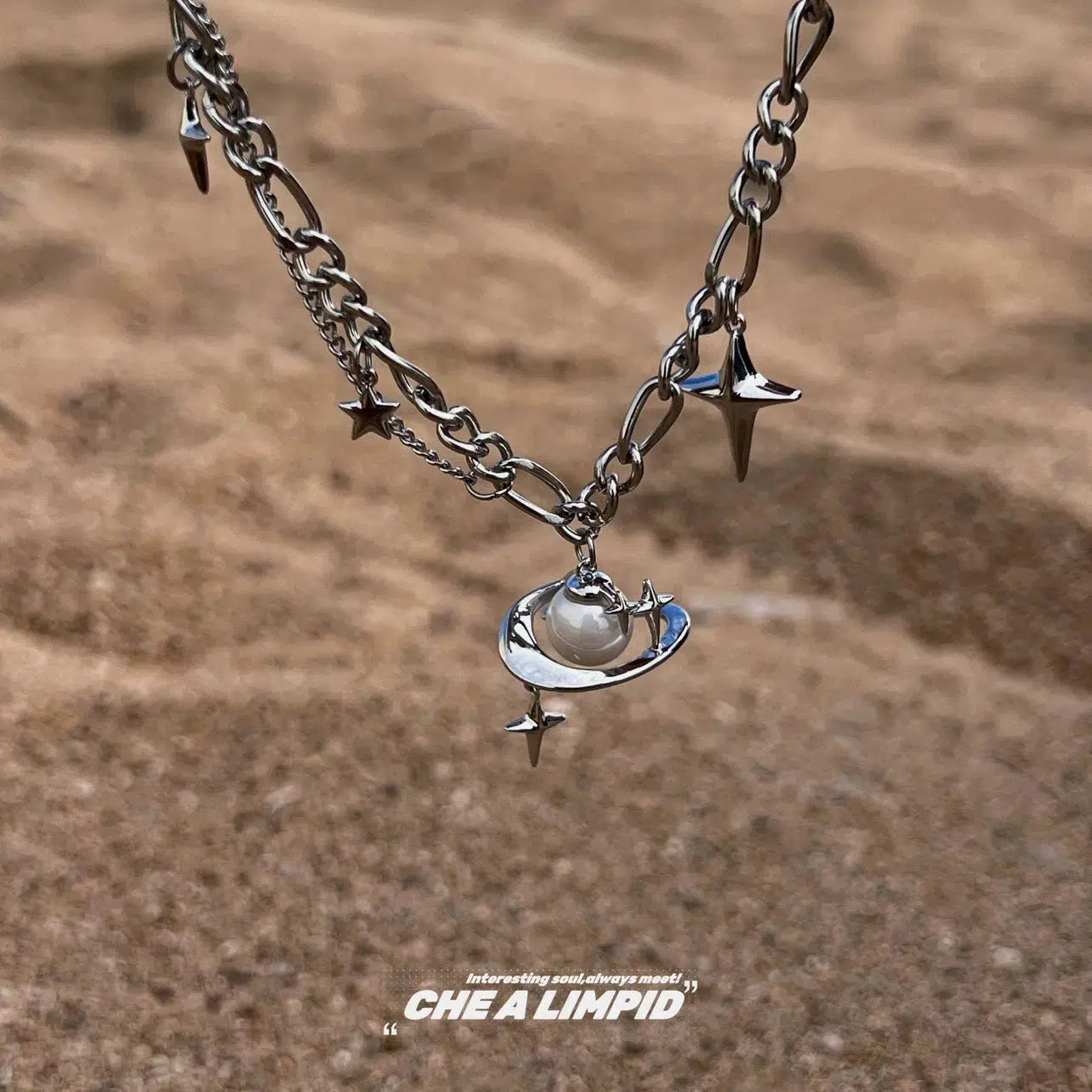 Star-shaped Geometric Pearl Necklace