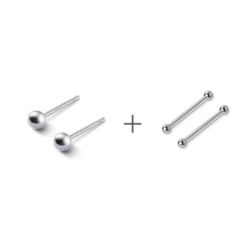 Sterling Silver Ball Stud Earrings