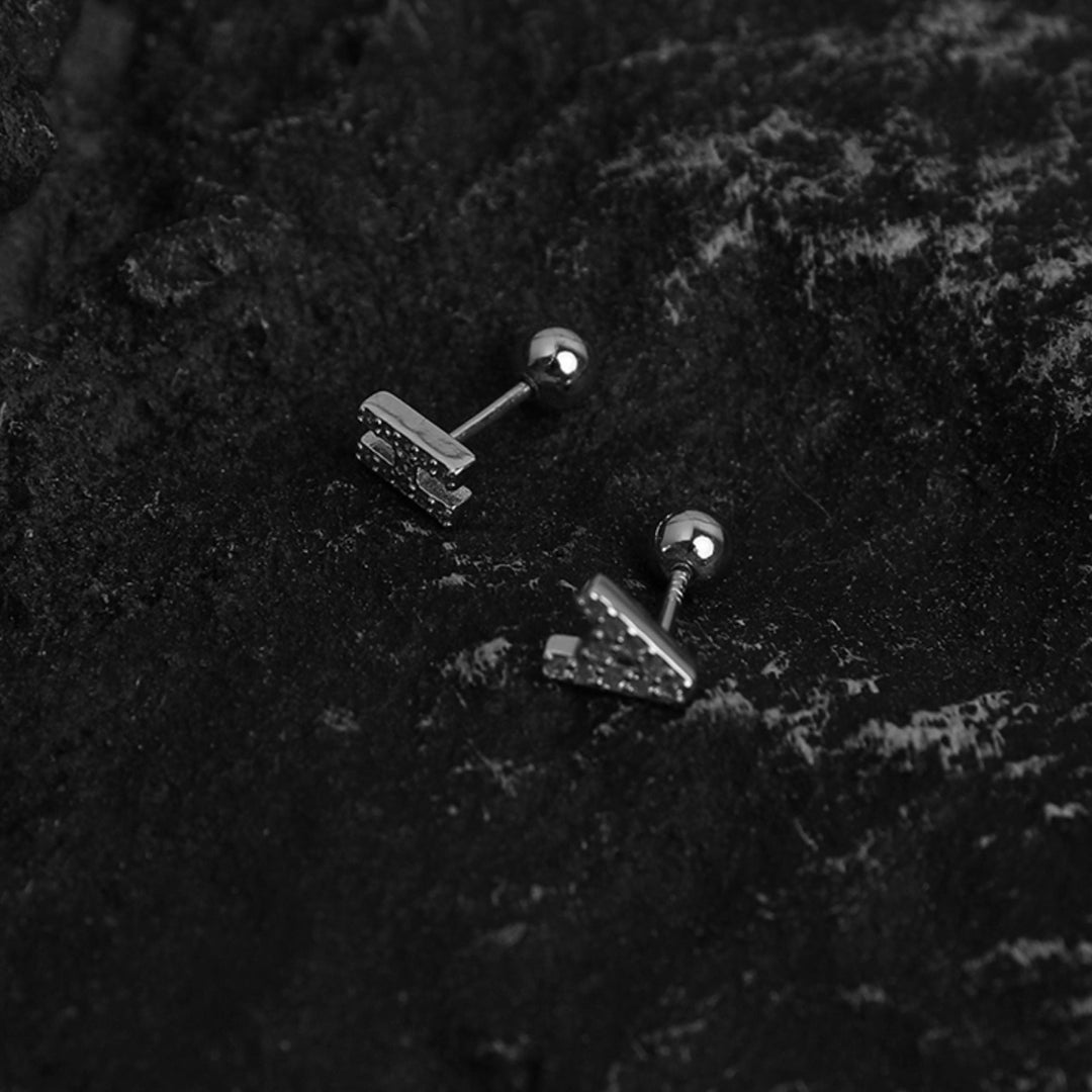 Sterling letters Stud Earrings with Diamonds