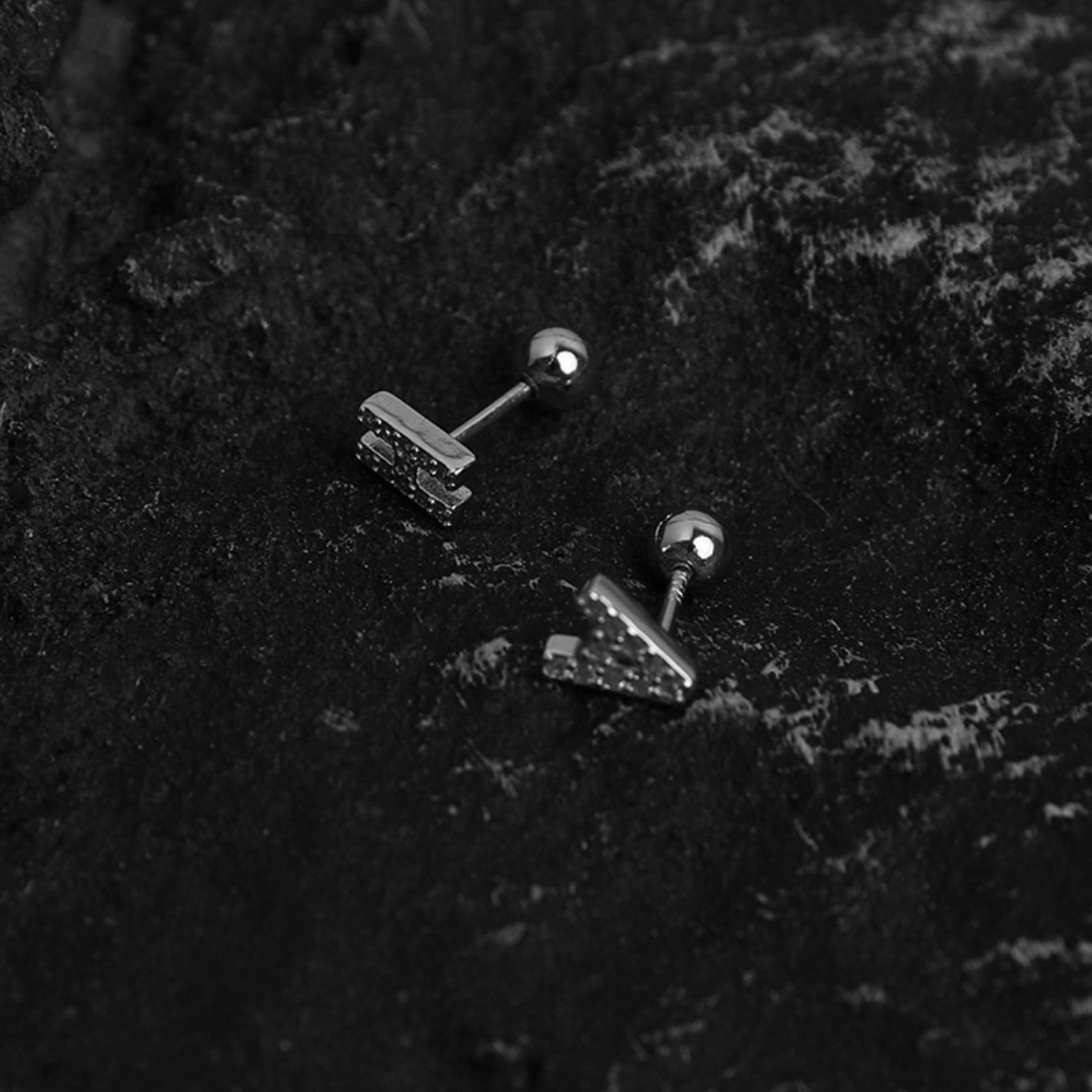 Sterling letters Stud Earrings with Diamonds