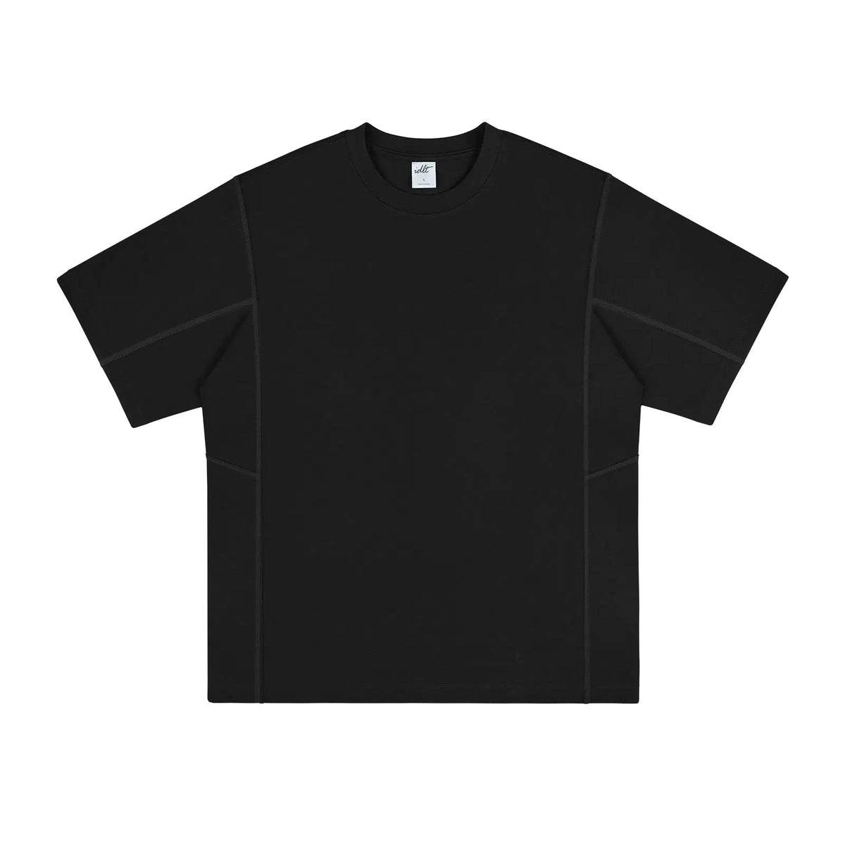 Stitching Round Neck Solid Color T-shirt