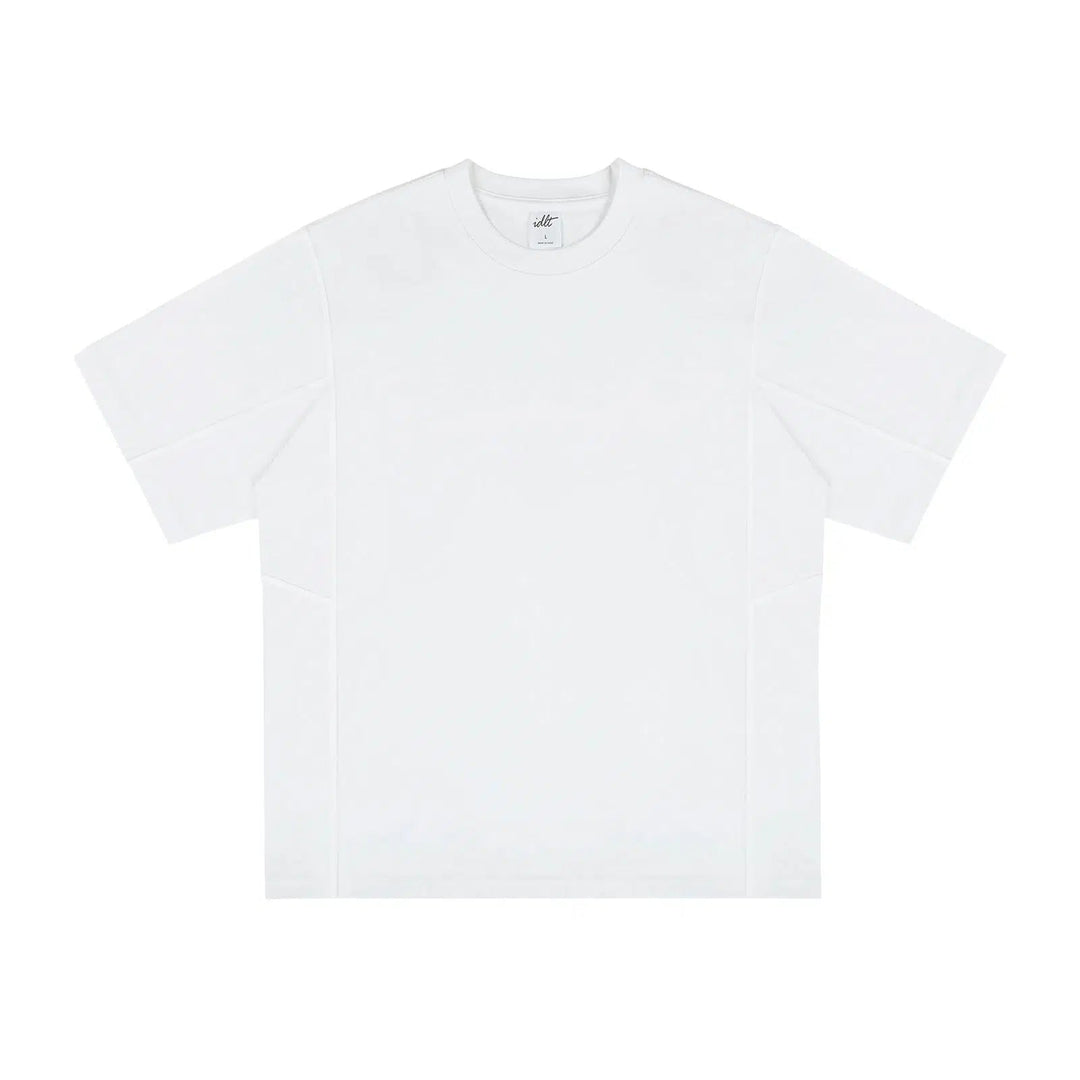 Stitching Round Neck Solid Color T-shirt