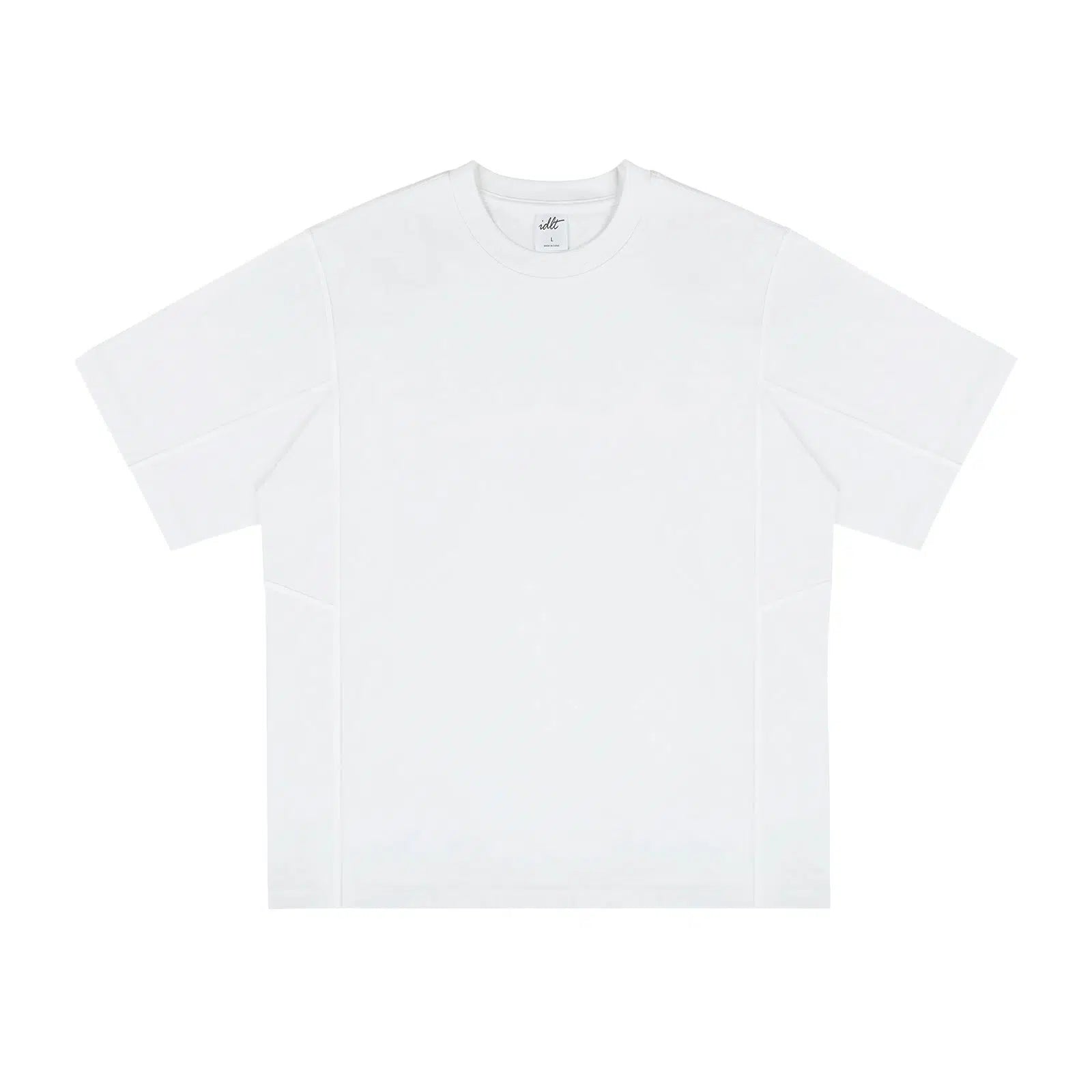 Stitching Round Neck Solid Color T-shirt