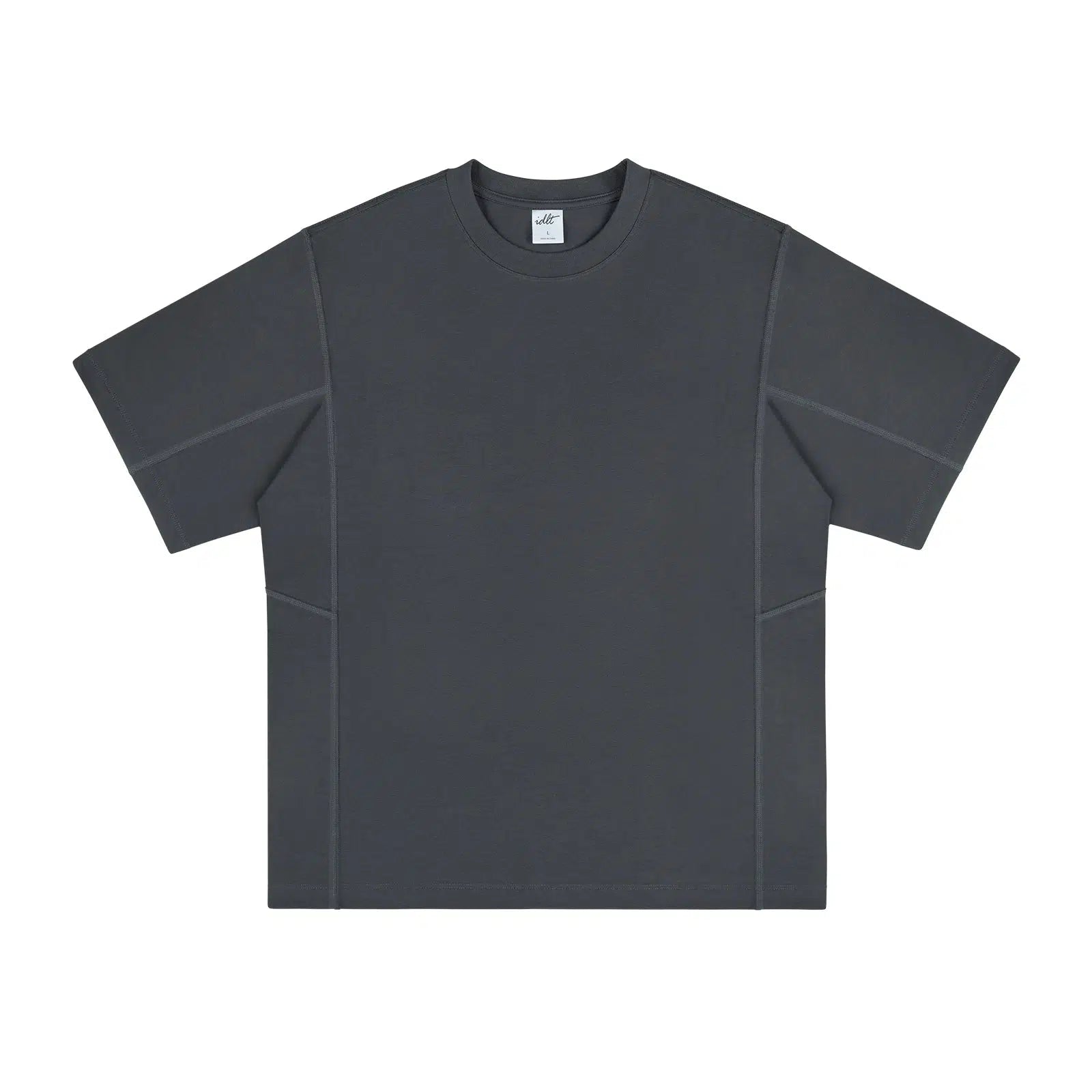 Stitching Round Neck Solid Color T-shirt