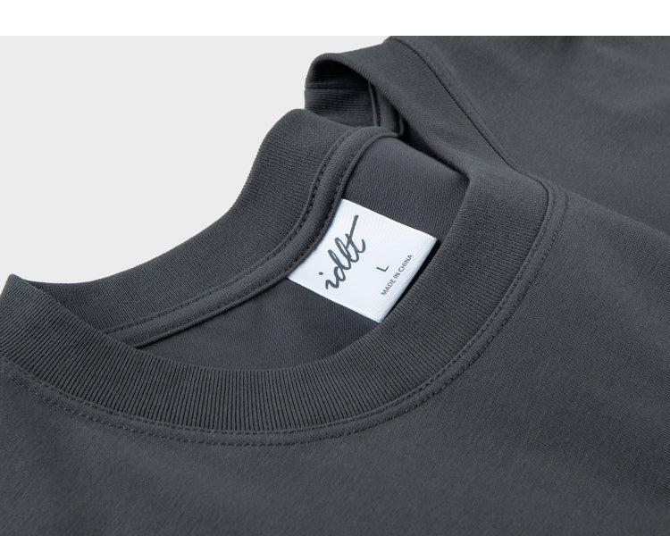 Stitching Round Neck Solid Color T-shirt