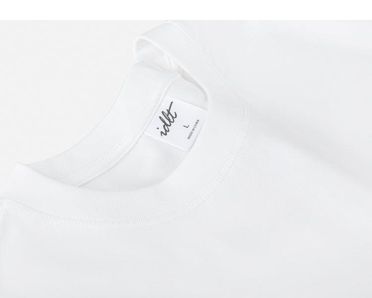 Stitching Round Neck Solid Color T-shirt