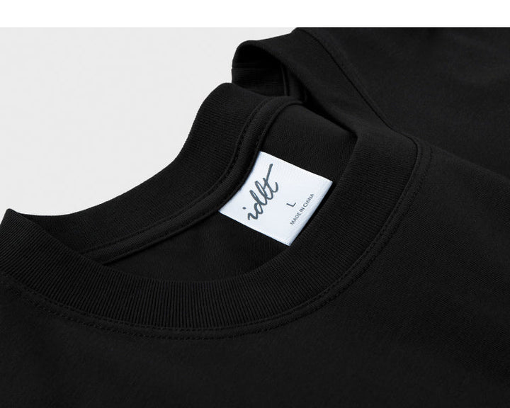 Stitching Round Neck Solid Color T-shirt