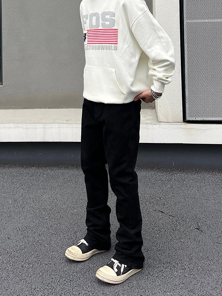 Straight Black Flared Jeans