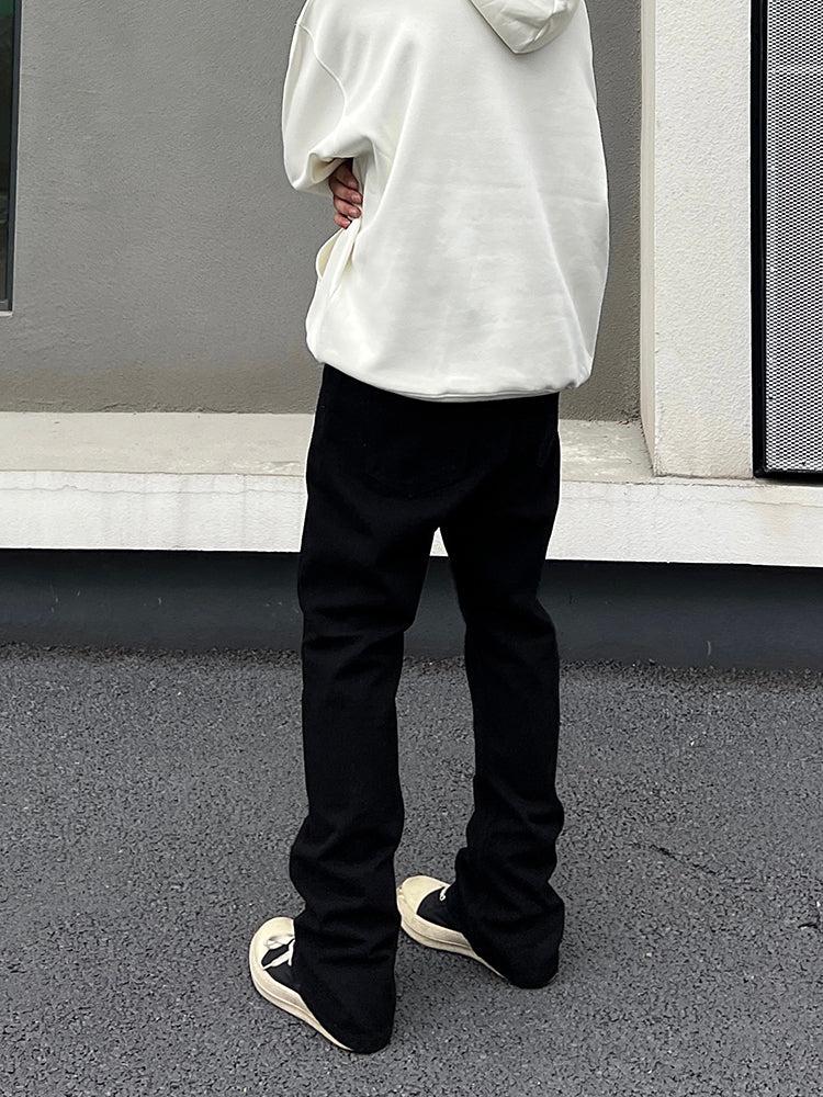 Straight Black Flared Jeans