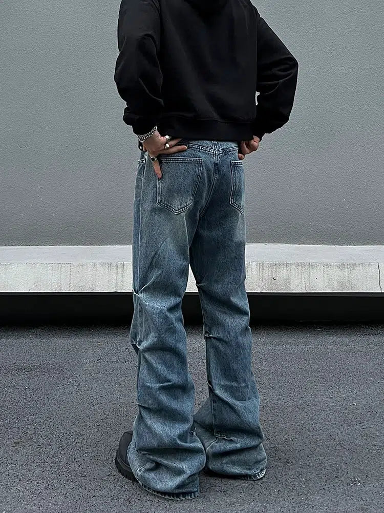 Straight Distressed Denim Pants