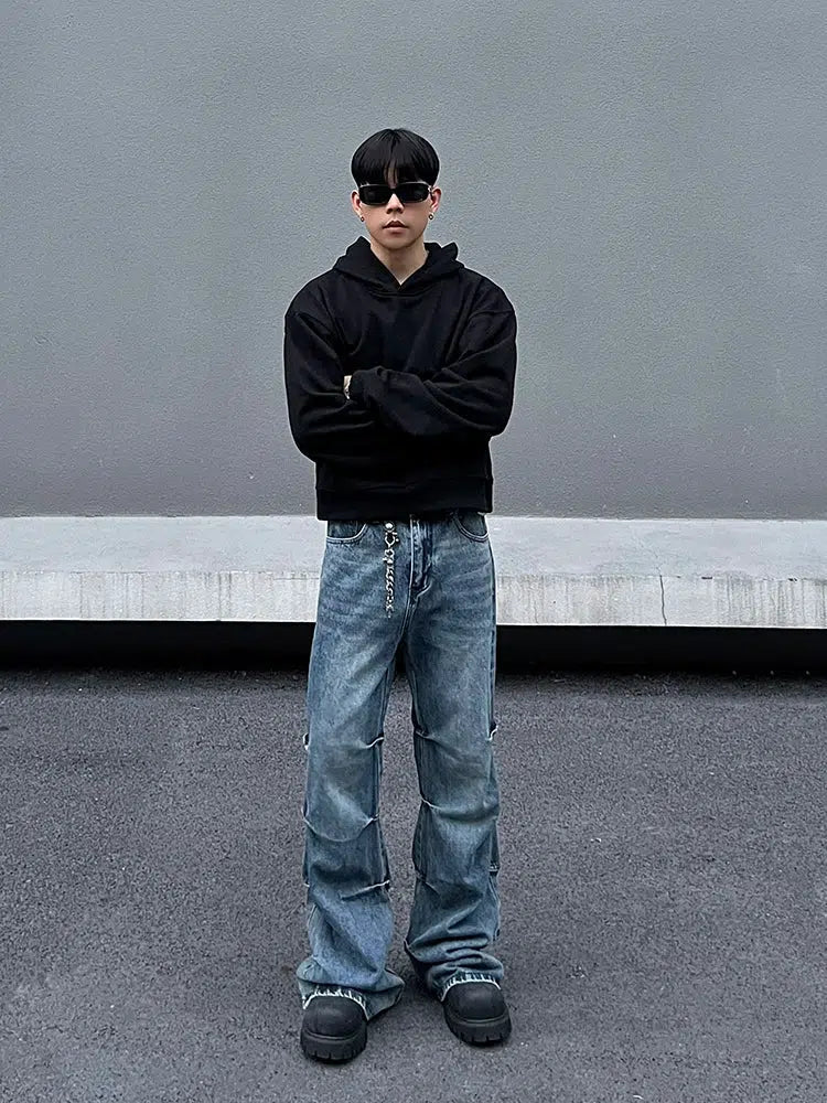 Straight Distressed Denim Pants