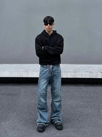 Straight Distressed Denim Pants