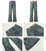 Straight Distressed Denim Pants