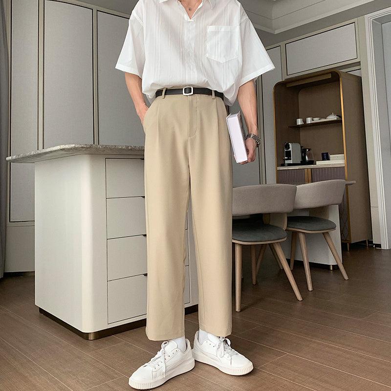 Straight Drape Suit Pants