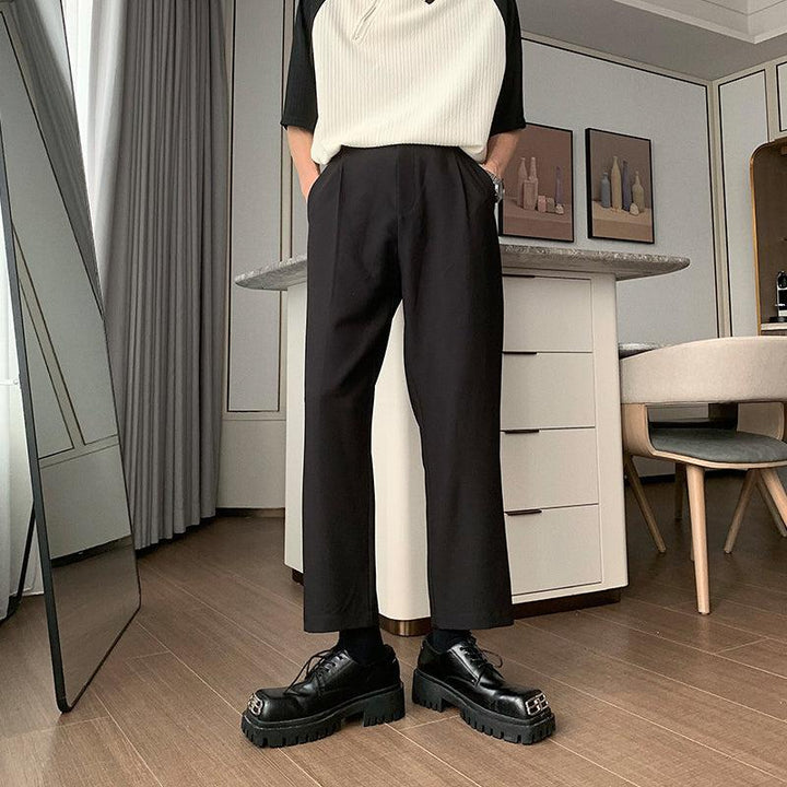 Straight Drape Suit Pants