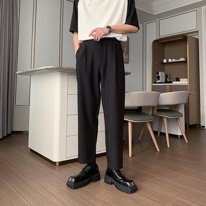 Straight Drape Suit Pants