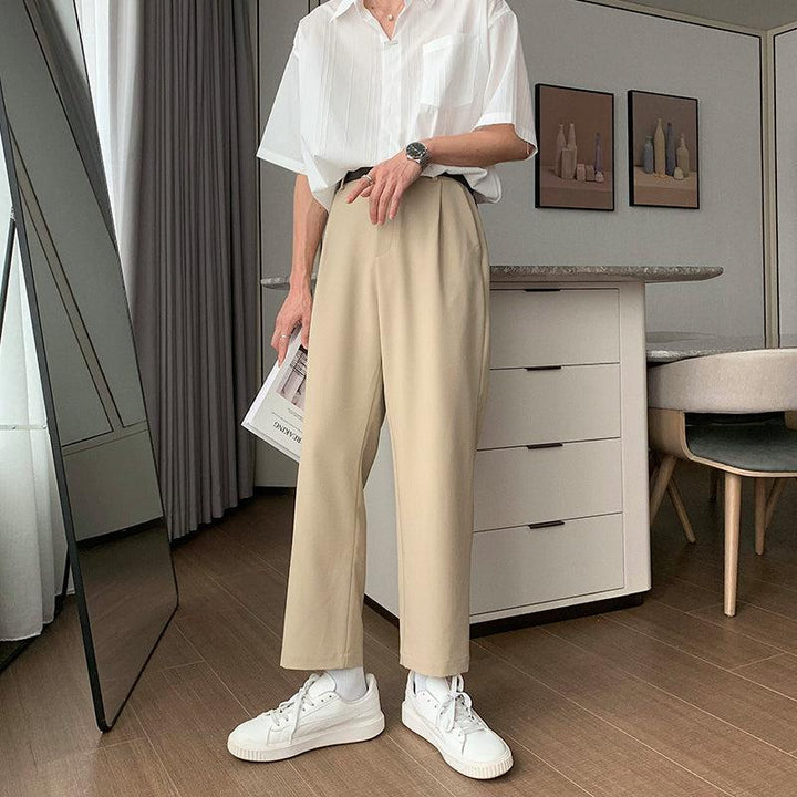 Straight Drape Suit Pants