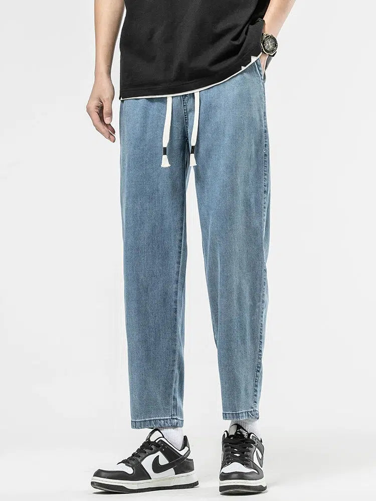 Straight Drawstring Jeans