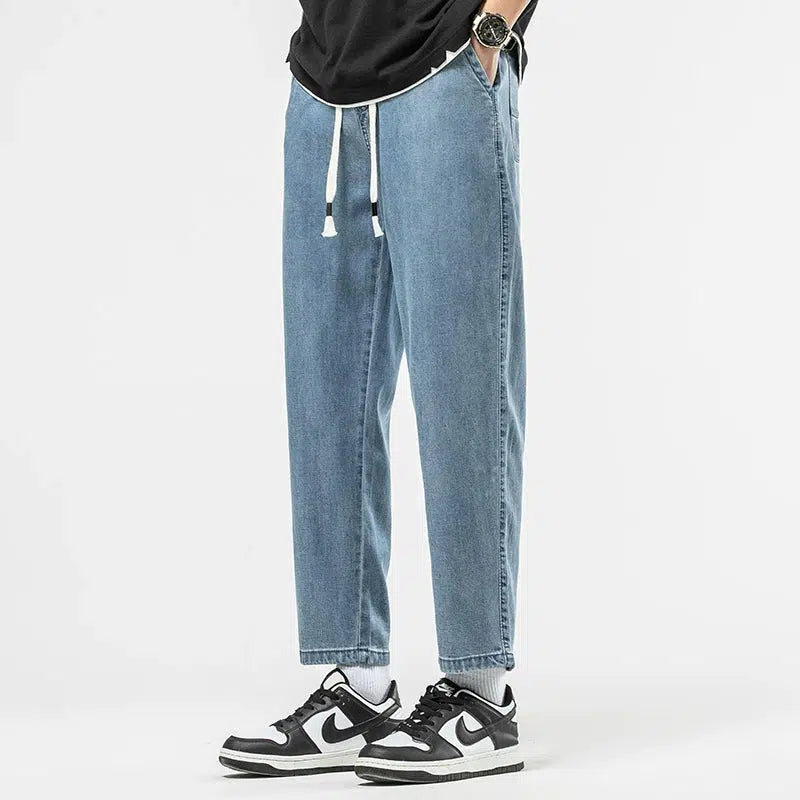 Straight Drawstring Jeans