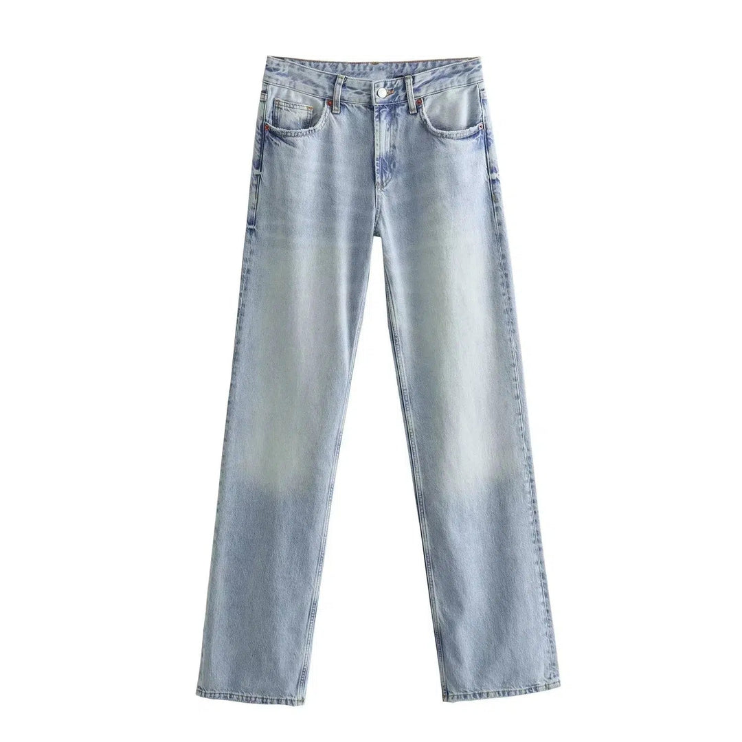Straight Leg Denim Pants