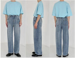 Straight Light-Colored Denim Pants
