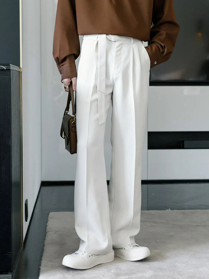 Straight Loose Drape Pleated Pants