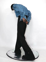 Straight Metal Button Design Loose Pants