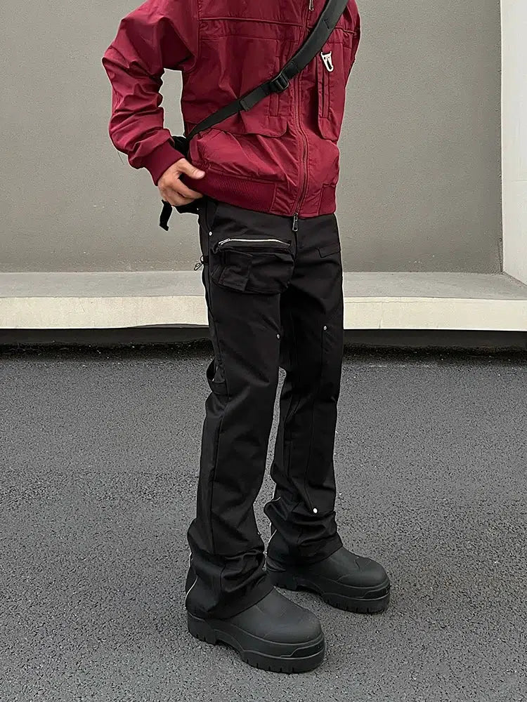 Straight Micro-Flared Overalls Pants