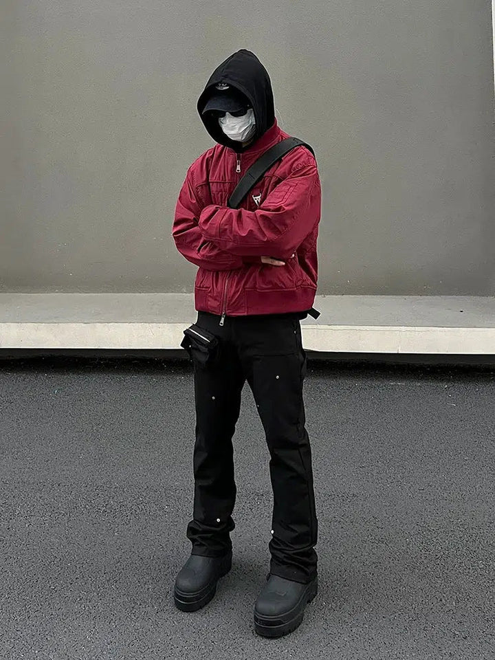 Straight Micro-Flared Overalls Pants