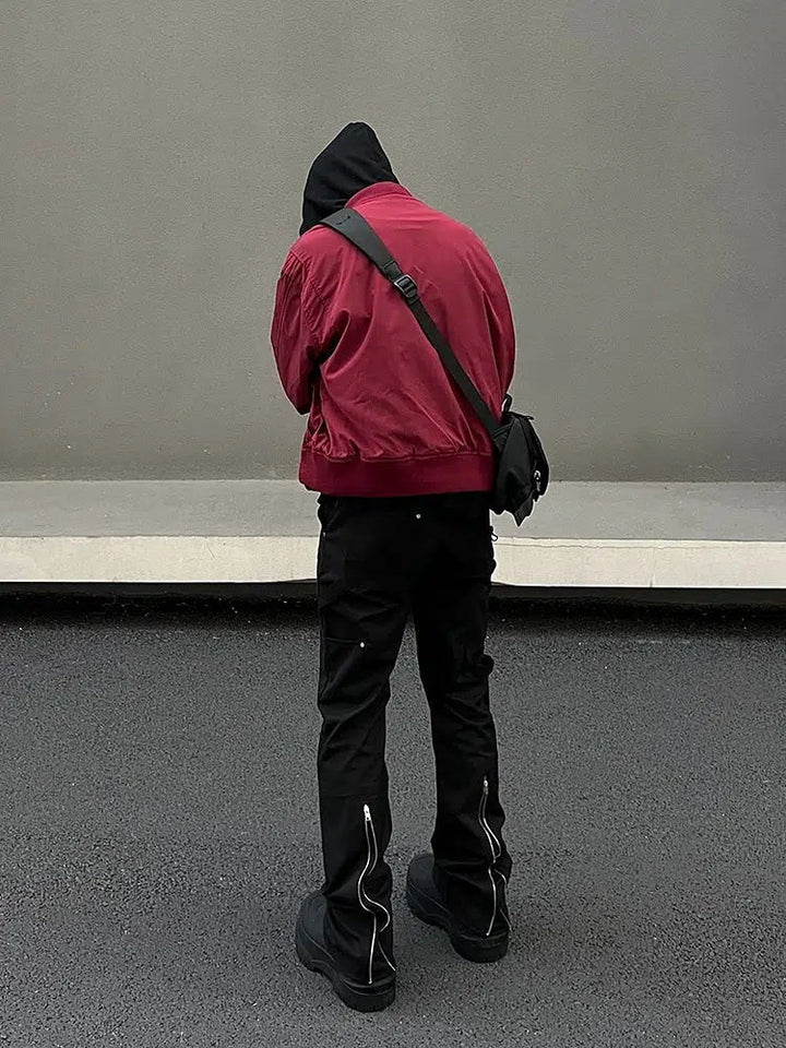 Straight Micro-Flared Overalls Pants