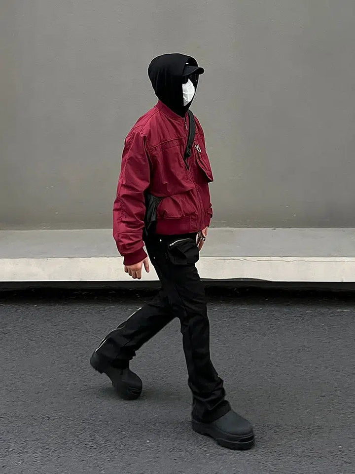 Straight Micro-Flared Overalls Pants