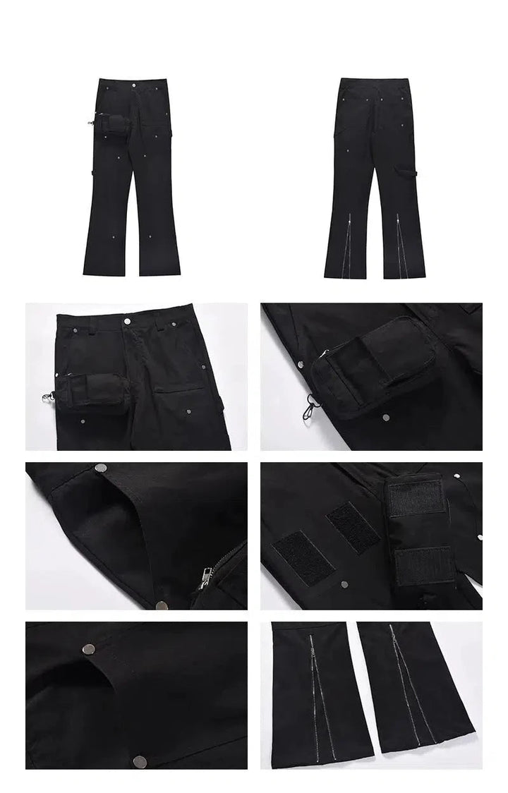 Straight Micro-Flared Overalls Pants