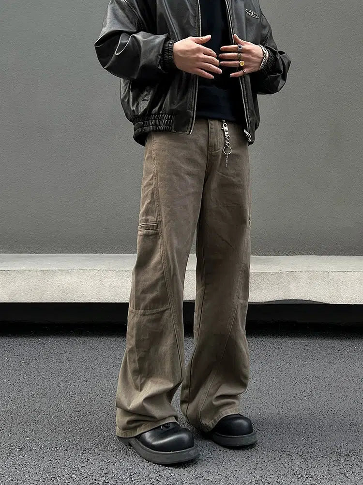 Straight Slim Brown Straight-leg Jeans