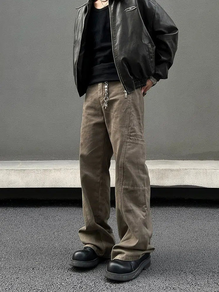 Straight Slim Brown Straight-leg Jeans