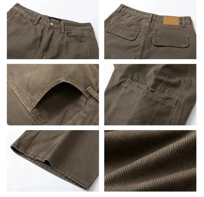 Straight Slim Brown Straight-leg Jeans