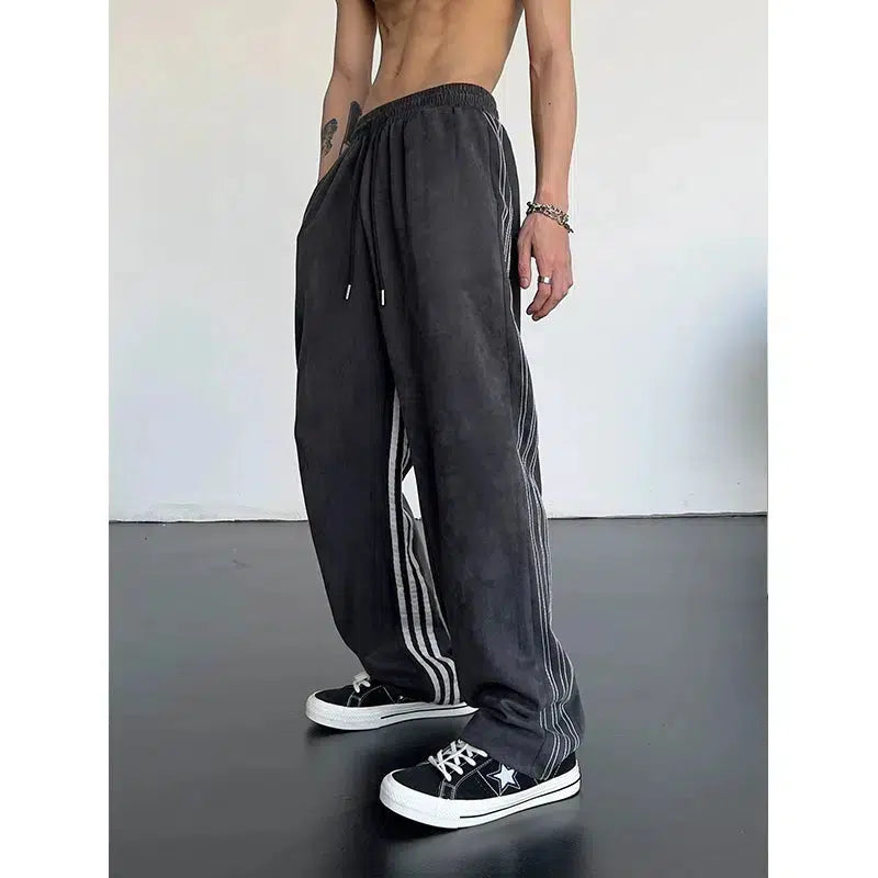 Straight Striped Drape Pants