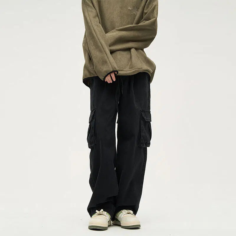 Straight Wide Leg Cargo Pants