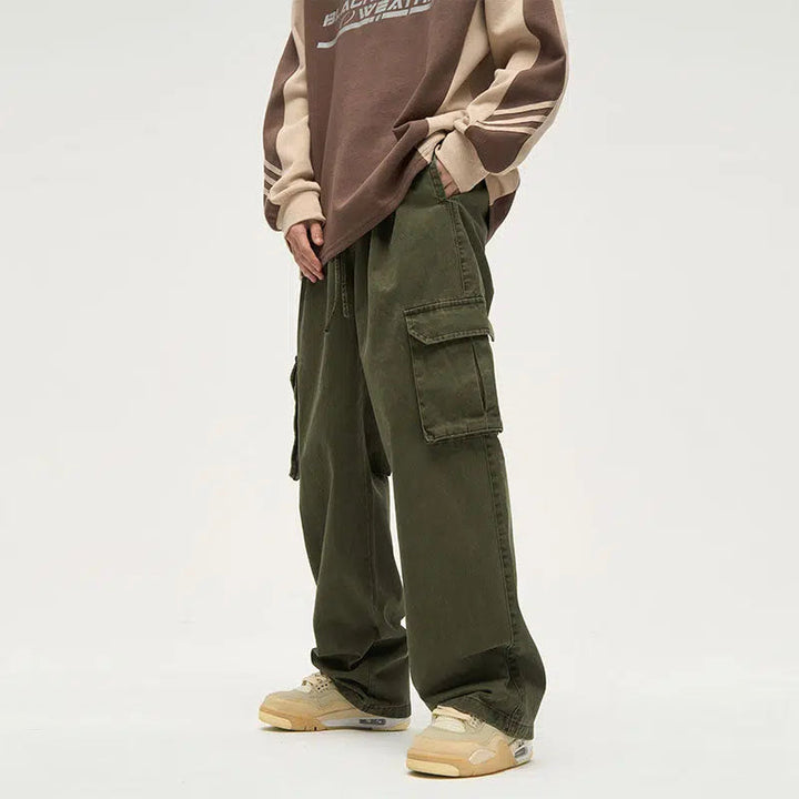 Straight Wide Leg Cargo Pants