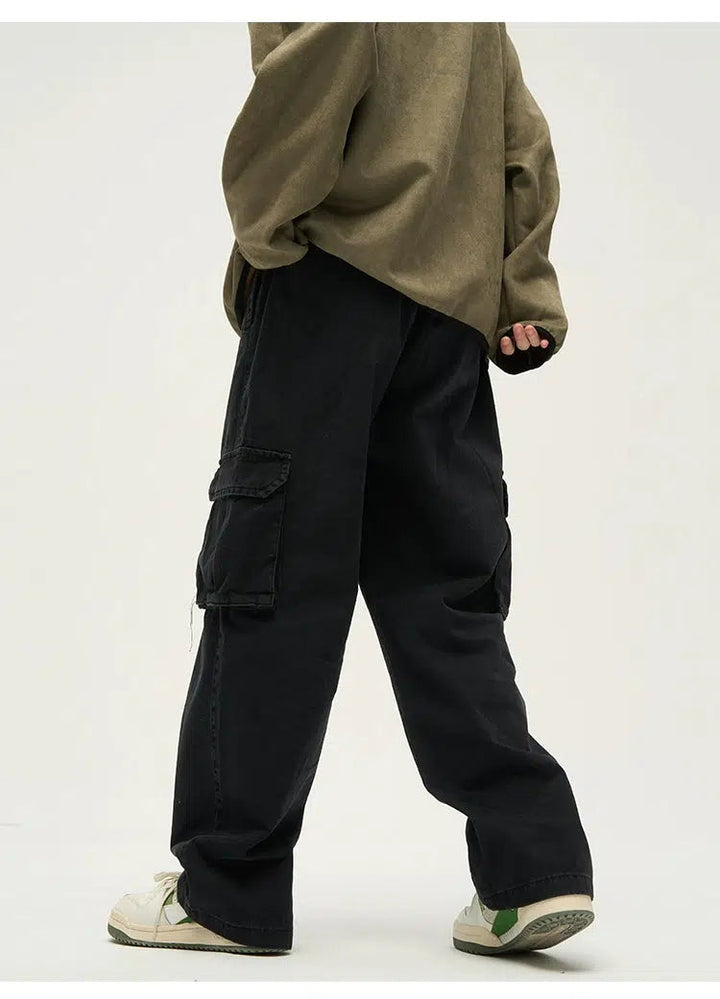 Straight Wide Leg Cargo Pants