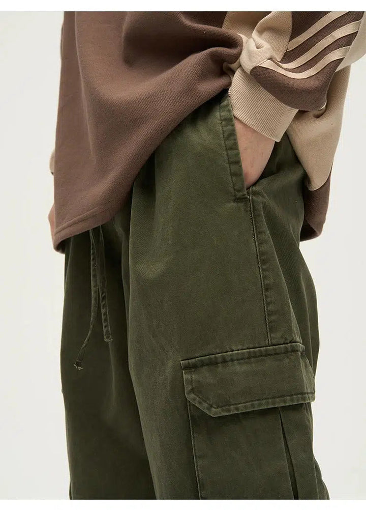 Straight Wide Leg Cargo Pants