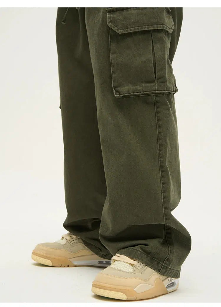 Straight Wide Leg Cargo Pants